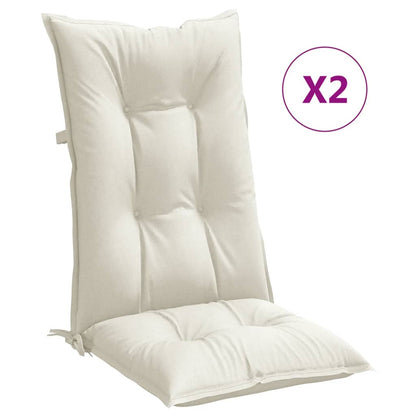 Cuscini Sedia Schiena Alta 2 Crema MÃ©lange 120x50x7 Tessuto