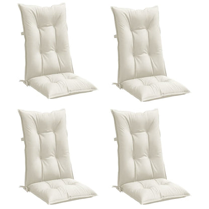 Cuscini Sedia Schiena Alta 4 Crema MÃ©lange 120x50x7 Tessuto
