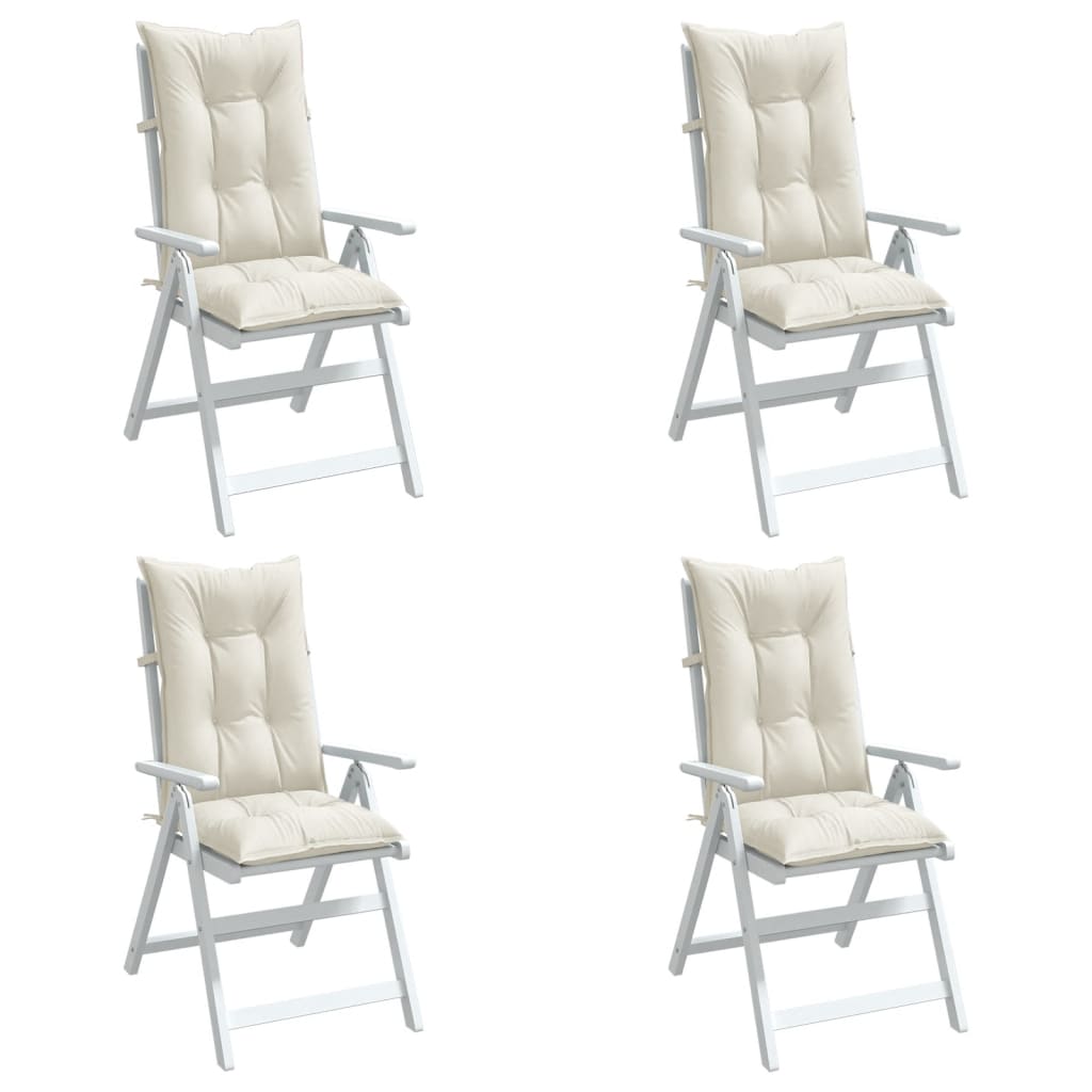Cuscini Sedia Schiena Alta 4 Crema MÃ©lange 120x50x7 Tessuto