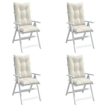 Cuscini Sedia Schiena Alta 4 Crema MÃ©lange 120x50x7 Tessuto