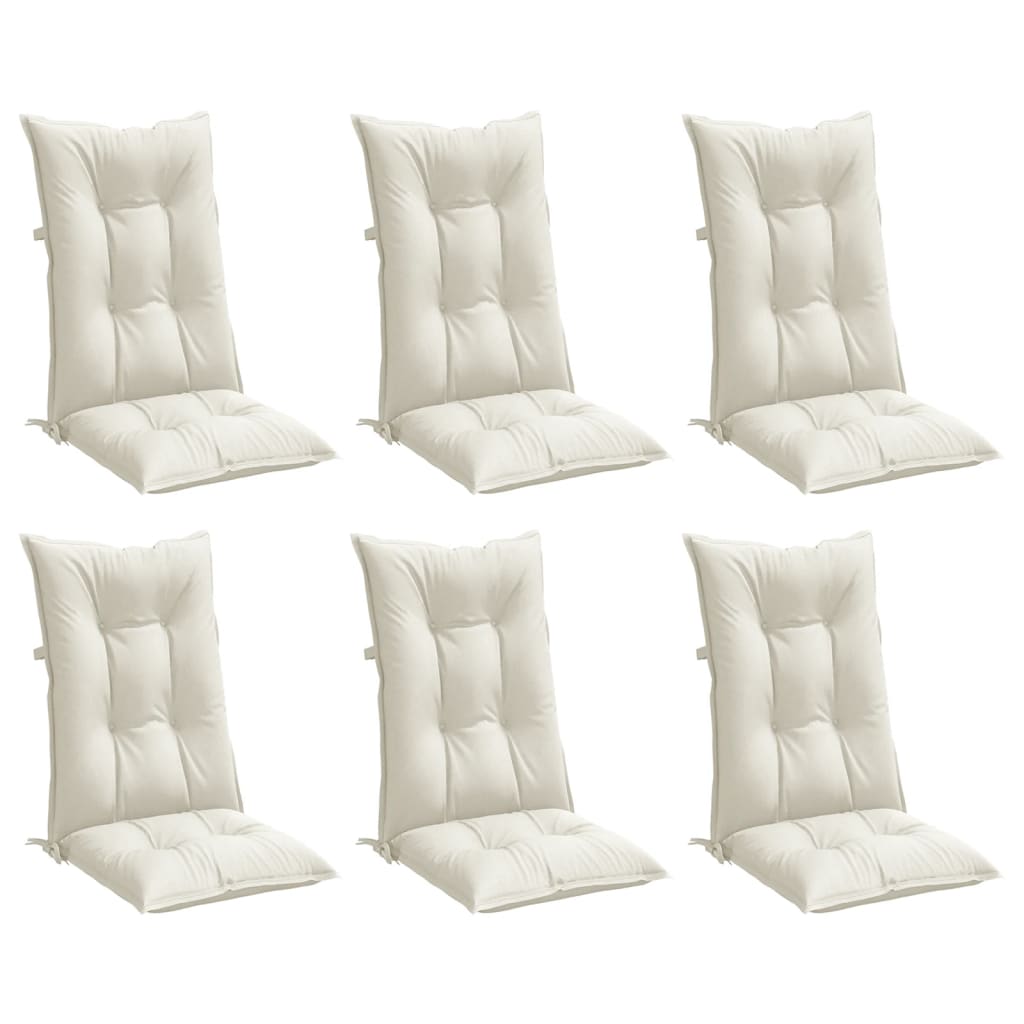 Cuscini Sedia Schiena Alta 6 Crema MÃ©lange 120x50x7 Tessuto
