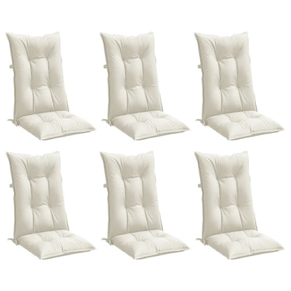 Cuscini Sedia Schiena Alta 6 Crema MÃ©lange 120x50x7 Tessuto