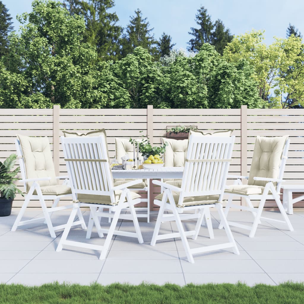 Cuscini Sedia Schiena Alta 6 Crema MÃ©lange 120x50x7 Tessuto
