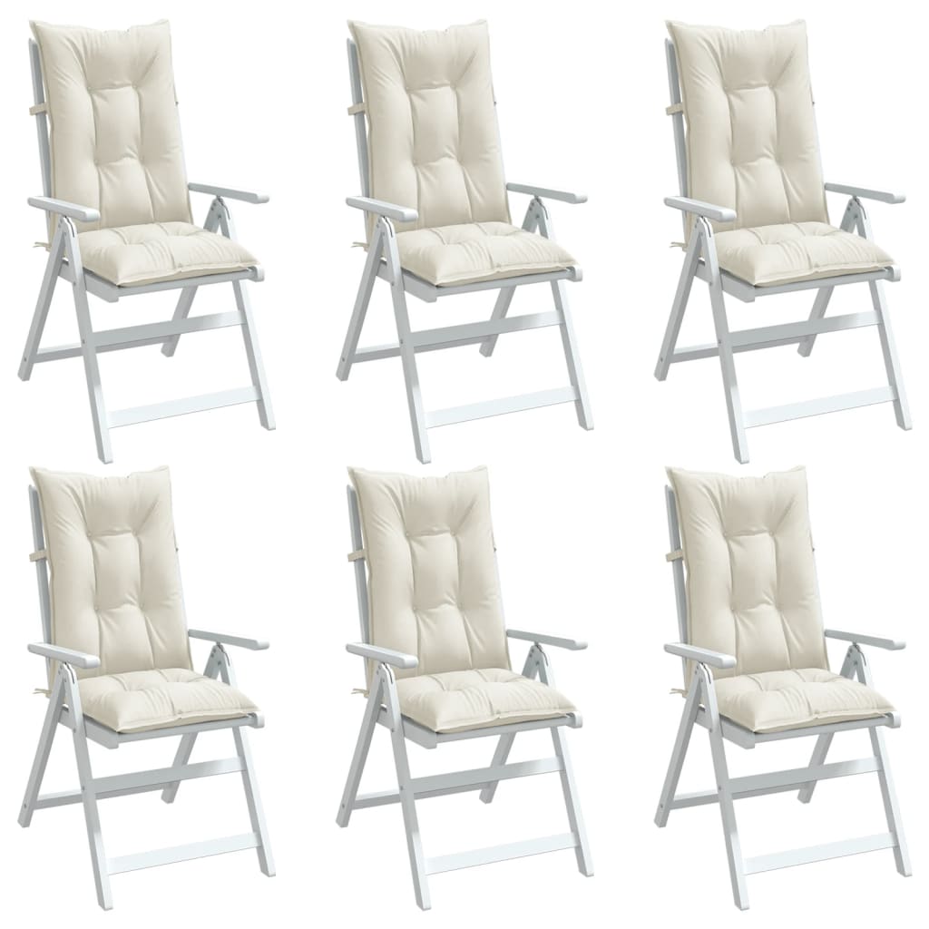 Cuscini Sedia Schiena Alta 6 Crema MÃ©lange 120x50x7 Tessuto
