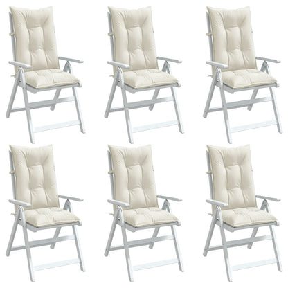 Cuscini Sedia Schiena Alta 6 Crema MÃ©lange 120x50x7 Tessuto