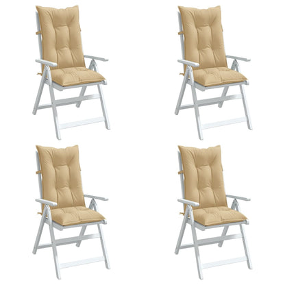 Cuscini Sedia Schiena Alta 4 Beige MÃ©lange 120x50x7 Tessuto