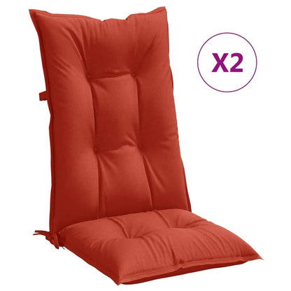 Cuscini Sedia Schiena Alta 2 Rosso MÃ©lange 120x50x7 Tessuto
