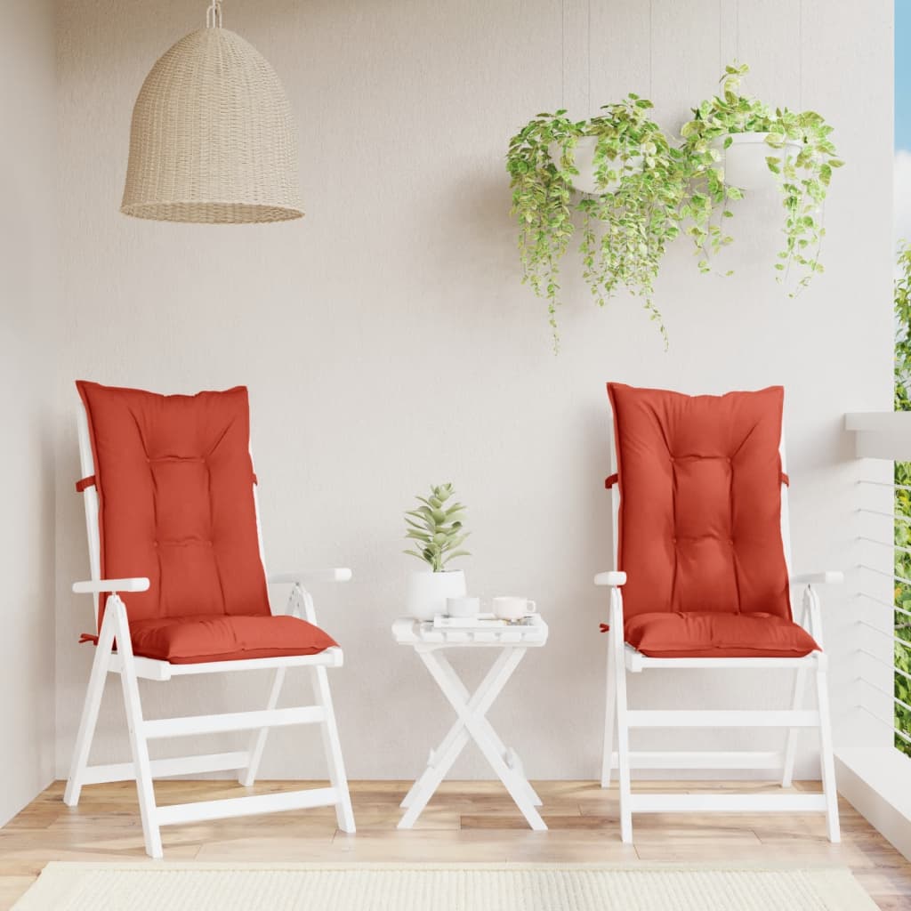 Cuscini Sedia Schiena Alta 2 Rosso MÃ©lange 120x50x7 Tessuto
