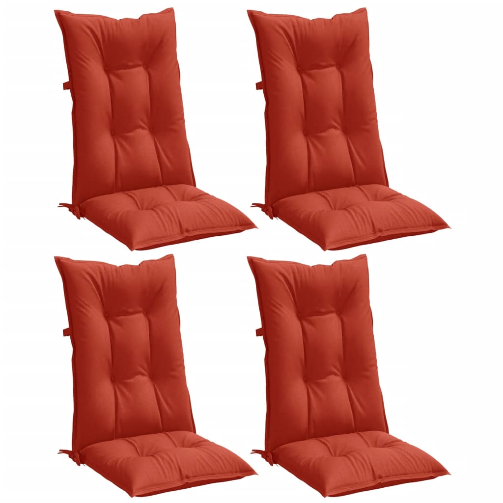 Cuscini Sedia Schiena Alta 4 Rosso MÃ©lange 120x50x7 Tessuto