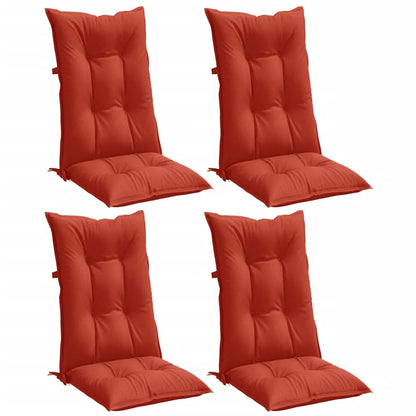 Cuscini Sedia Schiena Alta 4 Rosso MÃ©lange 120x50x7 Tessuto