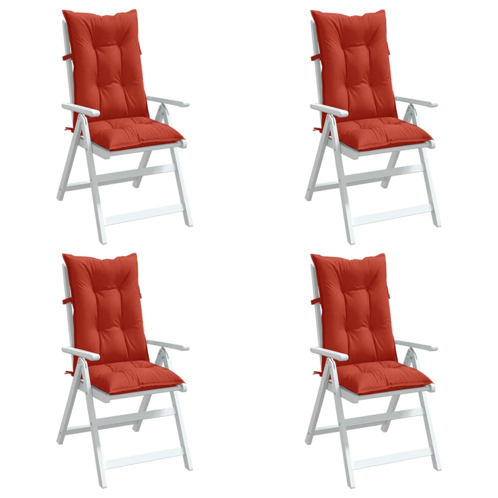 Cuscini Sedia Schiena Alta 4 Rosso MÃ©lange 120x50x7 Tessuto