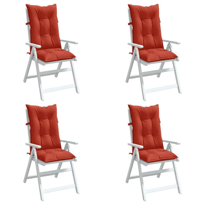 Cuscini Sedia Schiena Alta 4 Rosso MÃ©lange 120x50x7 Tessuto