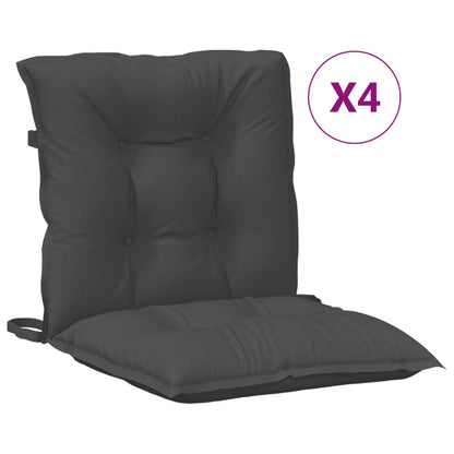 Cuscini Sedia Schiena Bassa 4 pz Antracite MÃƒÂ©lange 100x50x7 cm