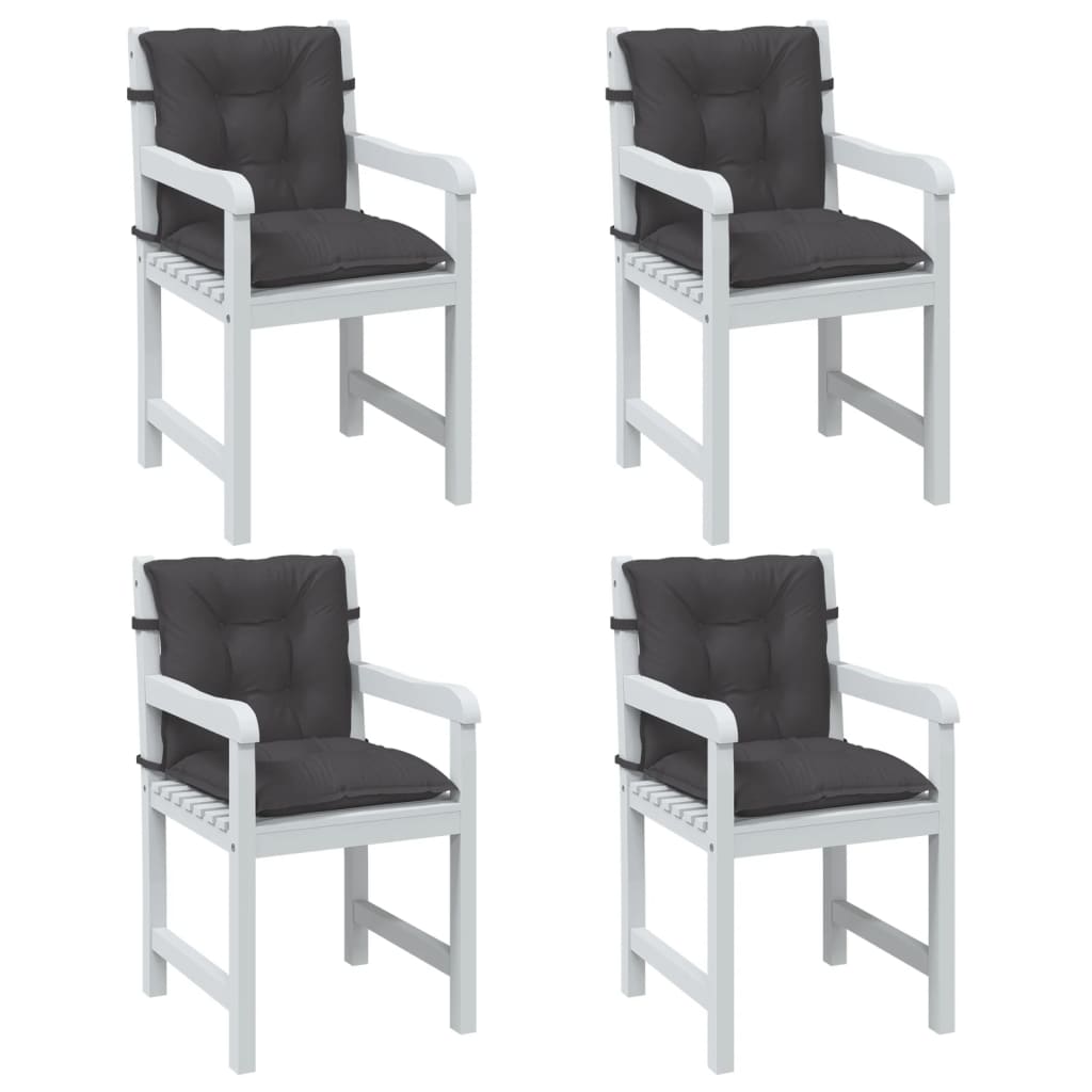 Cuscini Sedia Schiena Bassa 4 pz Antracite MÃƒÂ©lange 100x50x7 cm
