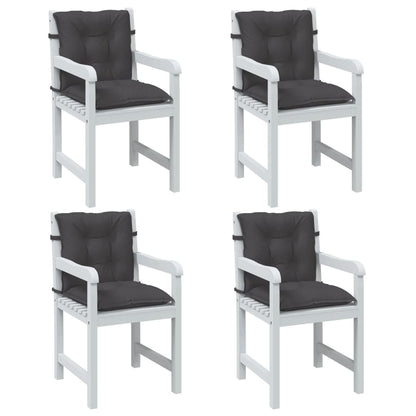 Cuscini Sedia Schiena Bassa 4 pz Antracite MÃƒÂ©lange 100x50x7 cm