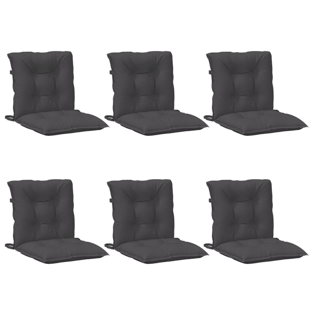Cuscini Sedia Schiena Bassa 6 pz Antracite MÃƒÂ©lange 100x50x7 cm