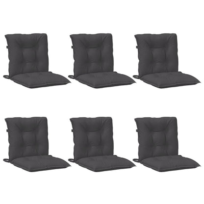Cuscini Sedia Schiena Bassa 6 pz Antracite MÃƒÂ©lange 100x50x7 cm