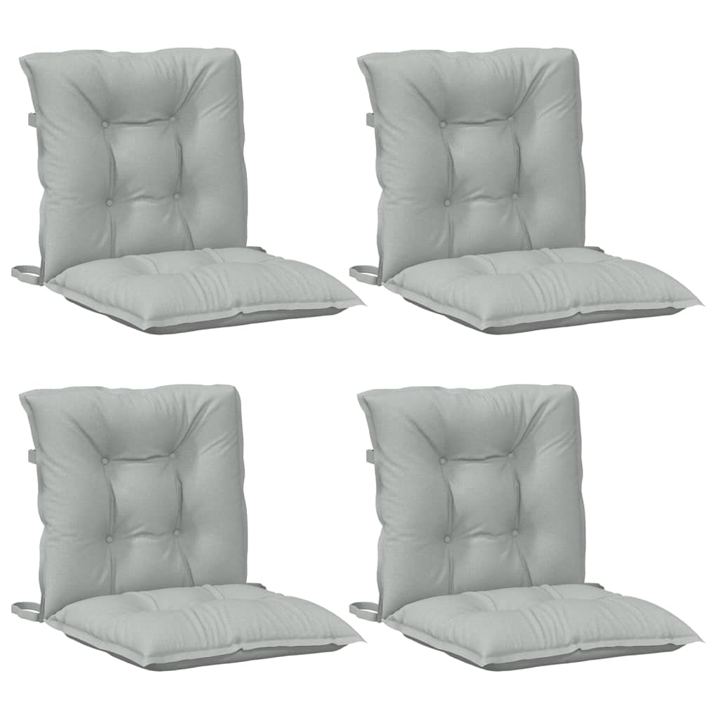 Cuscini Sedia Schiena Bassa 4 pz Grigio MÃ©lange 100x50x7 cm