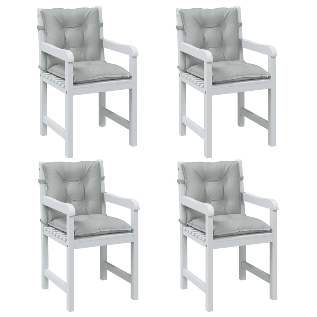 Cuscini Sedia Schiena Bassa 4 pz Grigio MÃ©lange 100x50x7 cm
