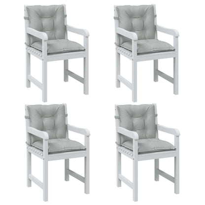 Cuscini Sedia Schiena Bassa 4 pz Grigio MÃ©lange 100x50x7 cm
