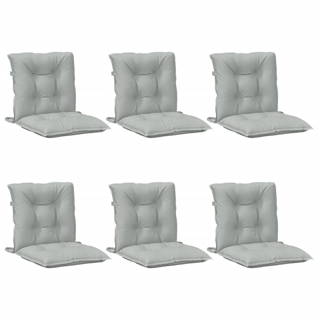 Cuscini Sedia Schiena Bassa 4 pz Grigio MÃ©lange 100x50x7 cm