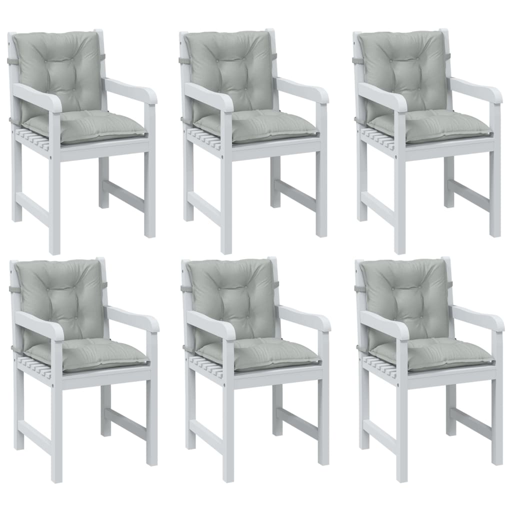 Cuscini Sedia Schiena Bassa 4 pz Grigio MÃ©lange 100x50x7 cm