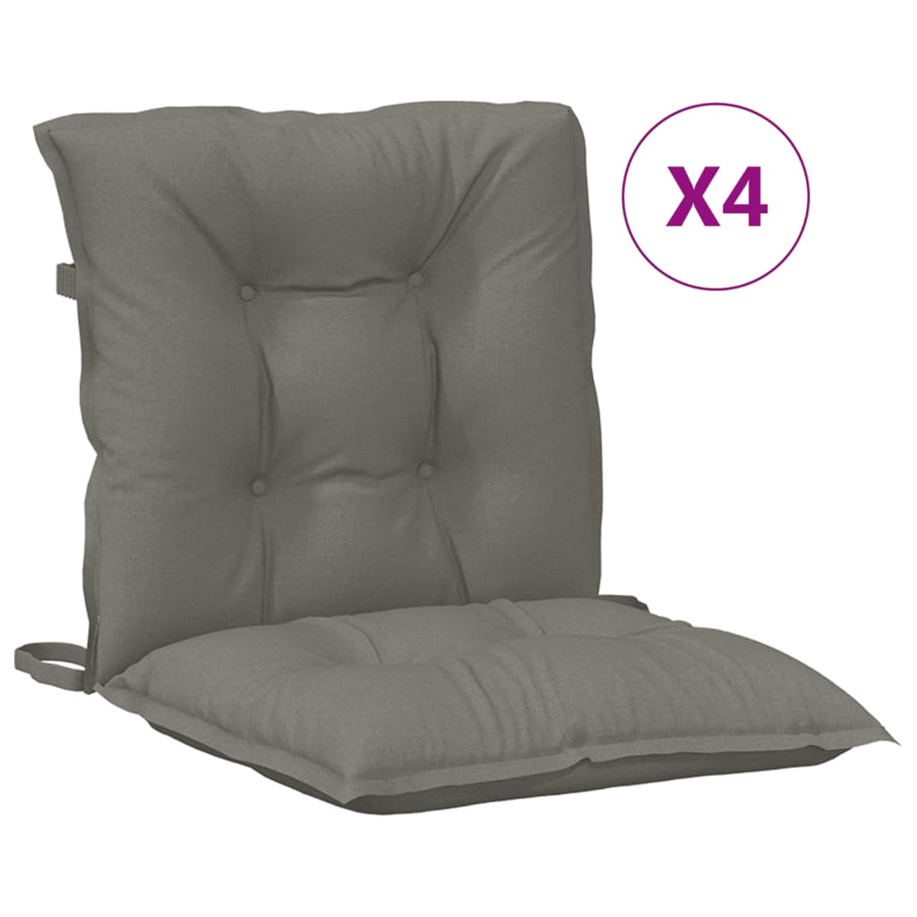 Cuscini Sedia Schiena Bassa 4 pz Grigio MÃ©lange 100x50x7 cm