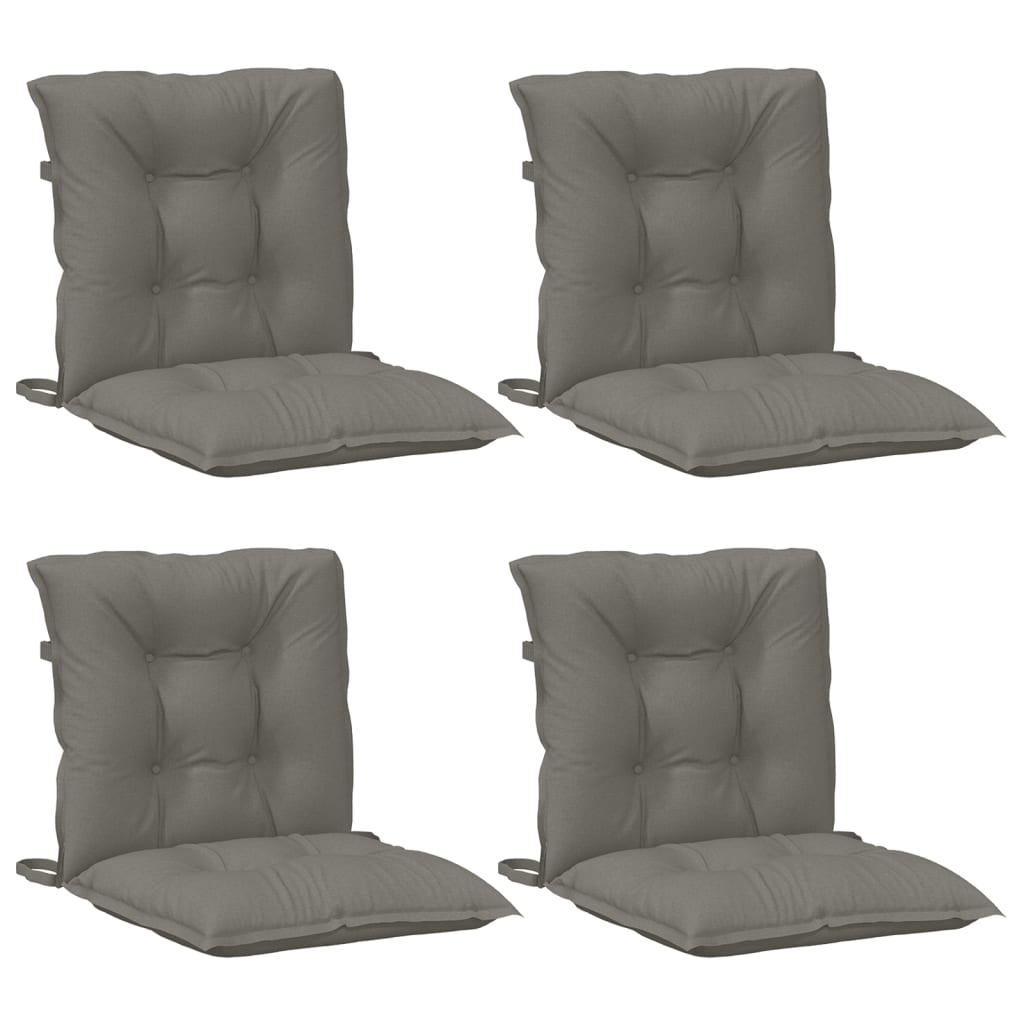 Cuscini Sedia Schiena Bassa 4 pz Grigio MÃ©lange 100x50x7 cm