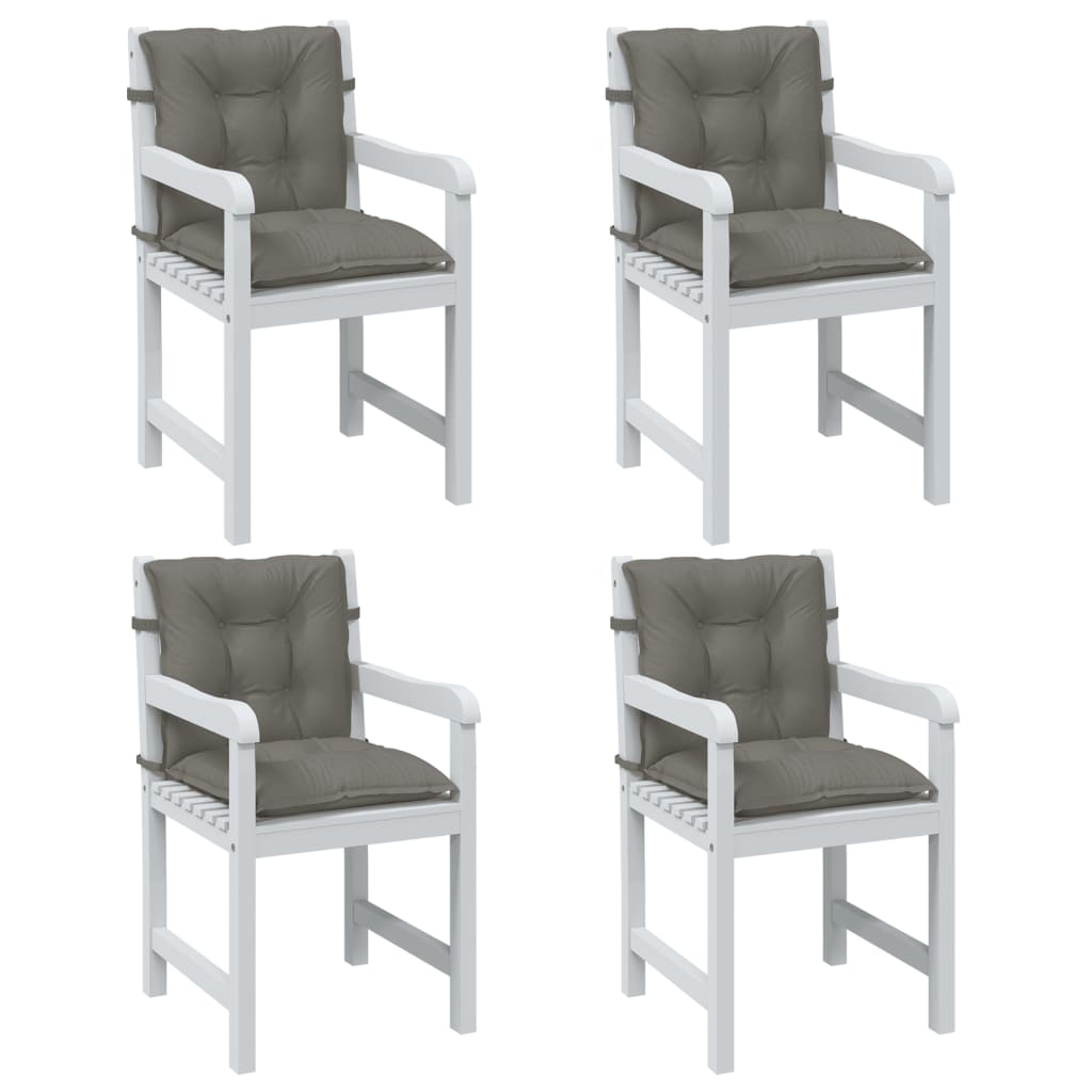 Cuscini Sedia Schiena Bassa 4 pz Grigio MÃ©lange 100x50x7 cm
