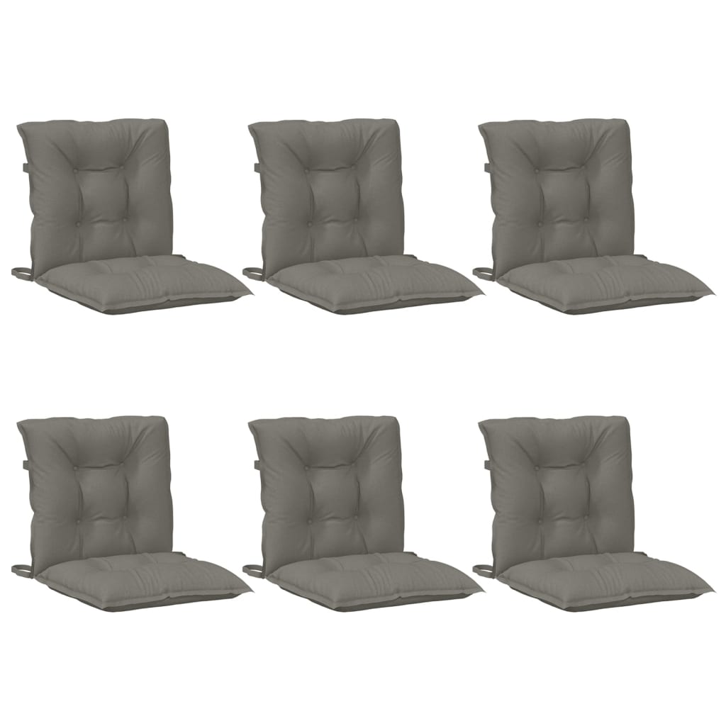 Cuscini Sedia Schiena Bassa 6 pz Grigio MÃ©lange 100x50x7 cm