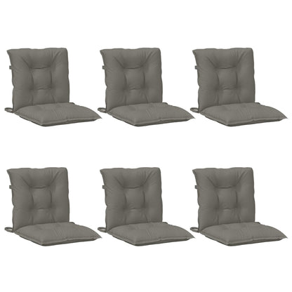 Cuscini Sedia Schiena Bassa 6 pz Grigio MÃ©lange 100x50x7 cm