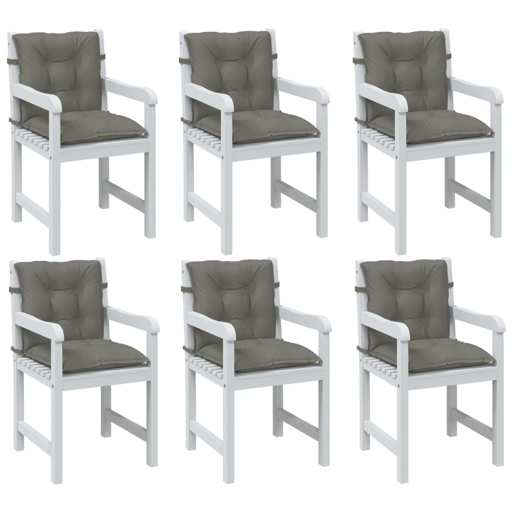 Cuscini Sedia Schiena Bassa 6 pz Grigio MÃ©lange 100x50x7 cm