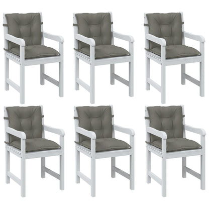 Cuscini Sedia Schiena Bassa 6 pz Grigio MÃ©lange 100x50x7 cm