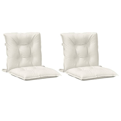 Cuscini Sedia Schiena Bassa 2 pz Crema MÃƒÂ©lange 100x50x7 Tessuto