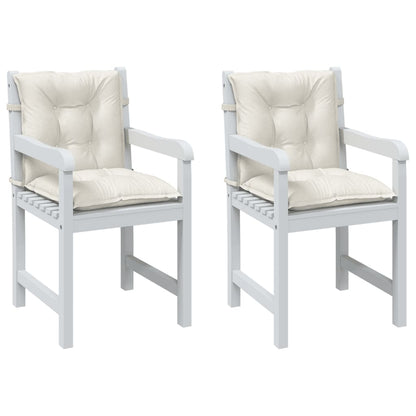 Cuscini Sedia Schiena Bassa 2 pz Crema MÃƒÂ©lange 100x50x7 Tessuto