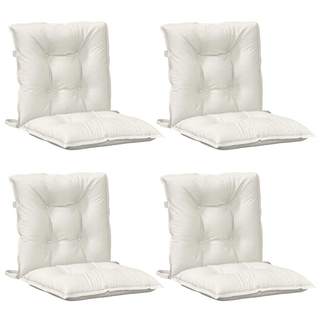 Cuscini Sedia Schiena Bassa 4 pz Crema MÃ©lange 100x50x7 Tessuto