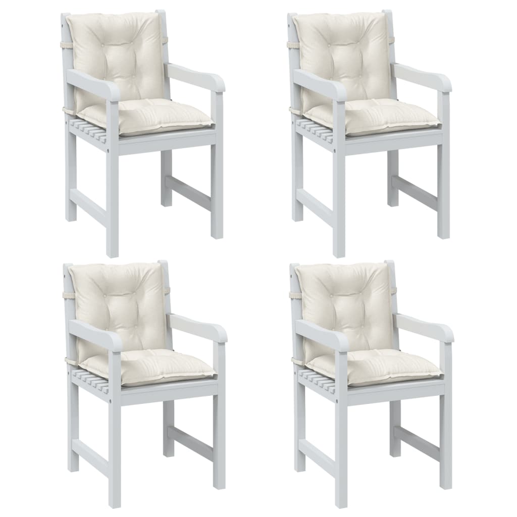 Cuscini Sedia Schiena Bassa 4 pz Crema MÃ©lange 100x50x7 Tessuto