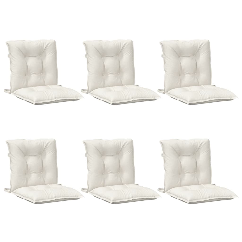Cuscini Sedia Schiena Bassa 6 pz Crema MÃƒÂ©lange 100x50x7 Tessuto