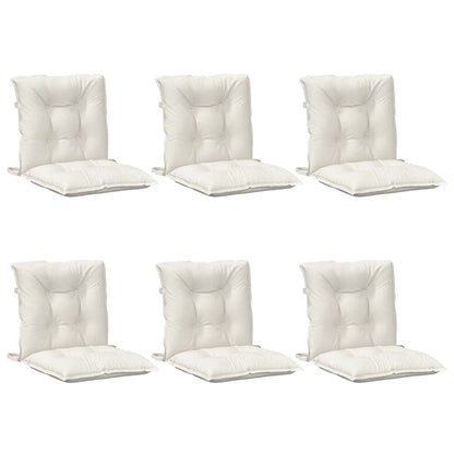Cuscini Sedia Schiena Bassa 6 pz Crema MÃƒÂ©lange 100x50x7 Tessuto