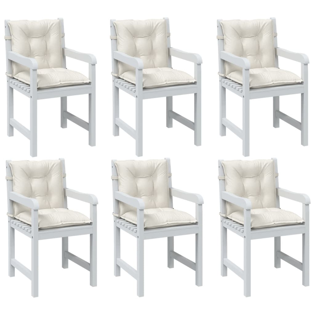 Cuscini Sedia Schiena Bassa 6 pz Crema MÃƒÂ©lange 100x50x7 Tessuto