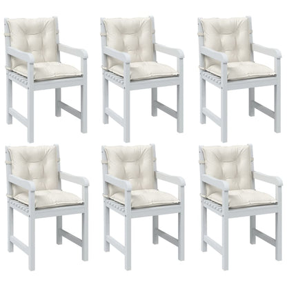 Cuscini Sedia Schiena Bassa 6 pz Crema MÃƒÂ©lange 100x50x7 Tessuto