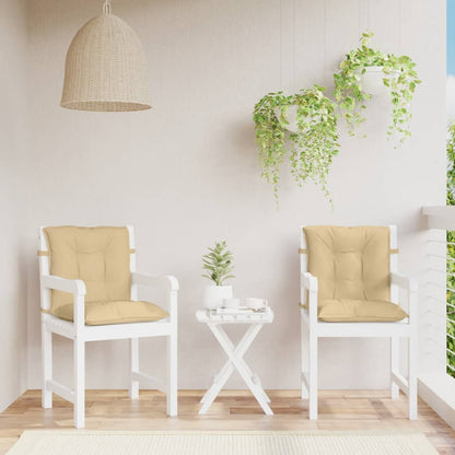 Cuscini Sedia Schiena Bassa 2 pz Beige MÃƒÂ©lange 100x50x7 Tessuto