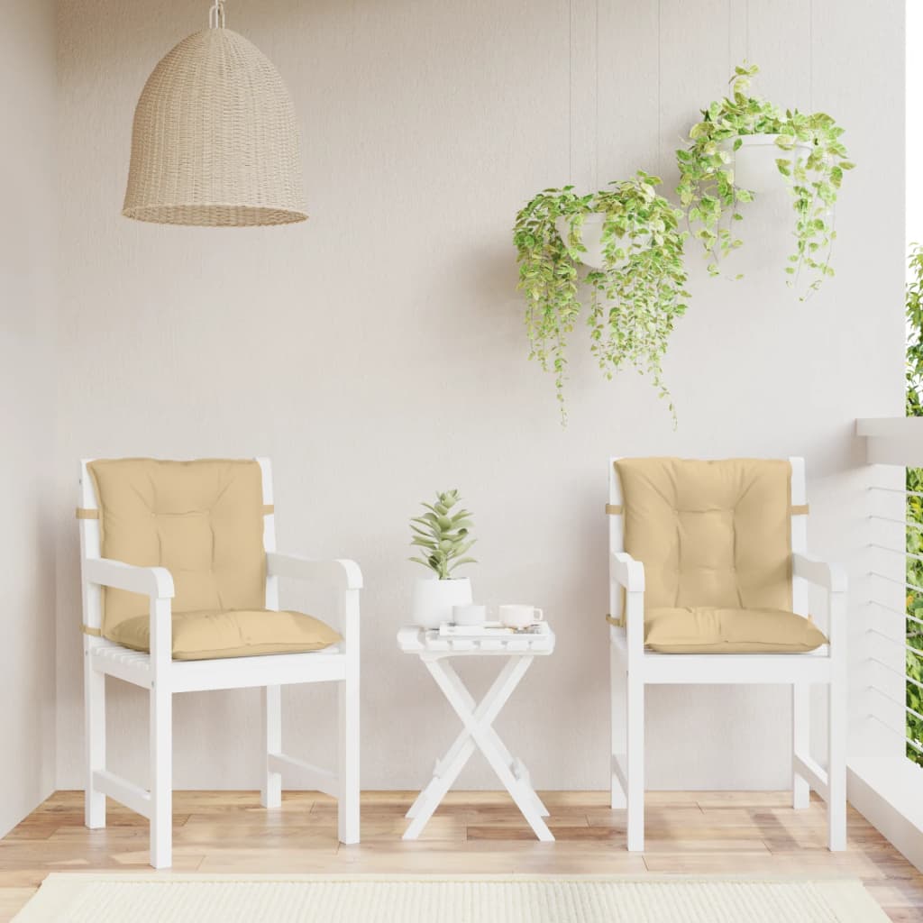Cuscini Sedia Schiena Bassa 4 pz Beige MÃ©lange 100x50x7 Tessuto