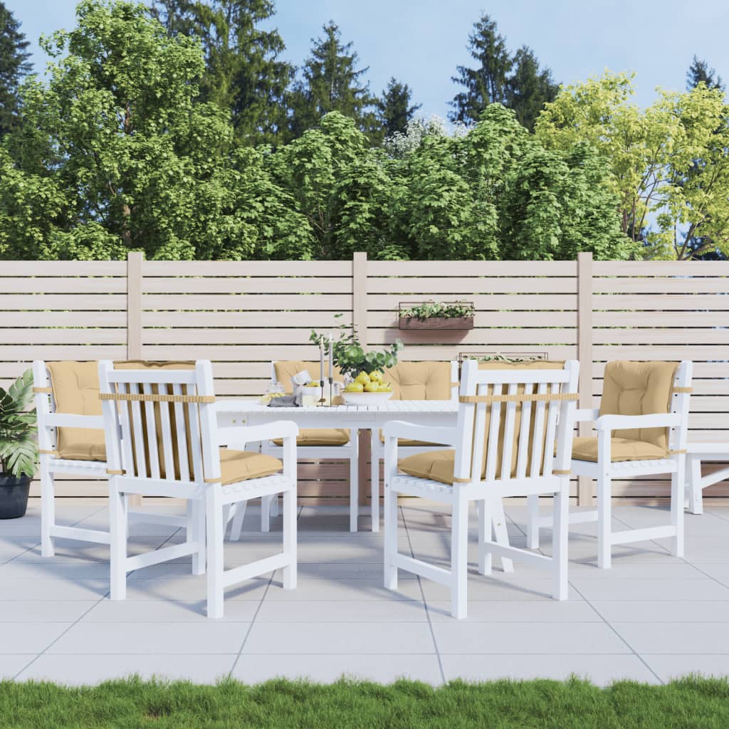 Cuscini Sedia Schiena Bassa 6 pz Beige MÃƒÂ©lange 100x50x7 Tessuto
