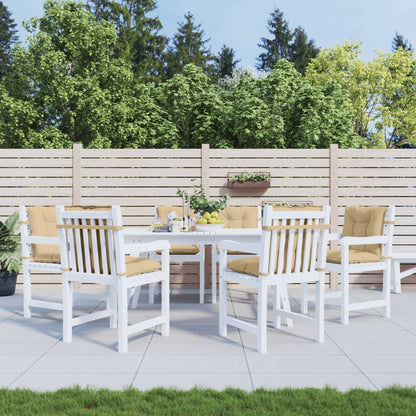 Cuscini Sedia Schiena Bassa 6 pz Beige MÃƒÂ©lange 100x50x7 Tessuto