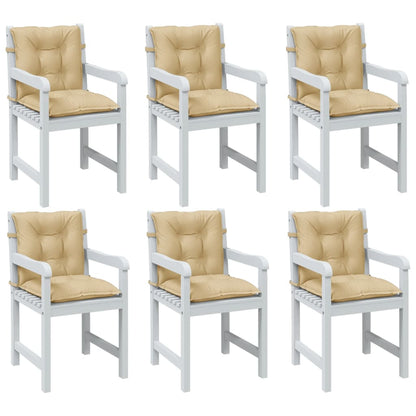 Cuscini Sedia Schiena Bassa 6 pz Beige MÃƒÂ©lange 100x50x7 Tessuto