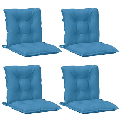 Cuscini Sedia Schiena Bassa 4 pz Blu MÃ©lange 100x50x7 Tessuto