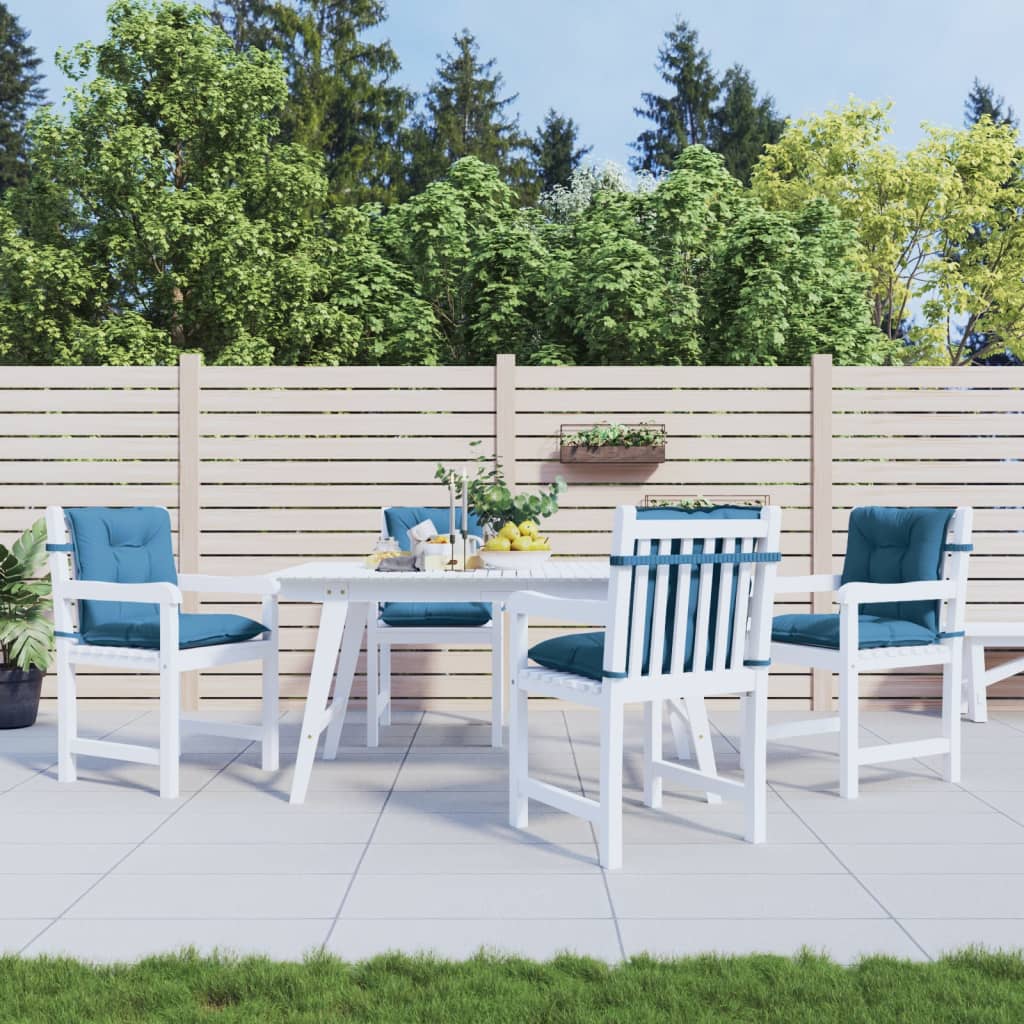 Cuscini Sedia Schiena Bassa 4 pz Blu MÃ©lange 100x50x7 Tessuto