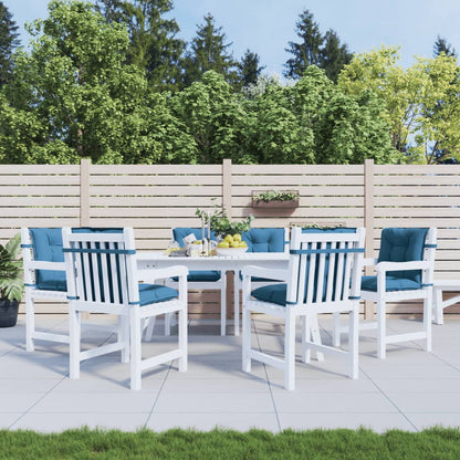 Cuscini Sedia Schiena Bassa 6 pz Blu MÃ©lange 100x50x7 Tessuto