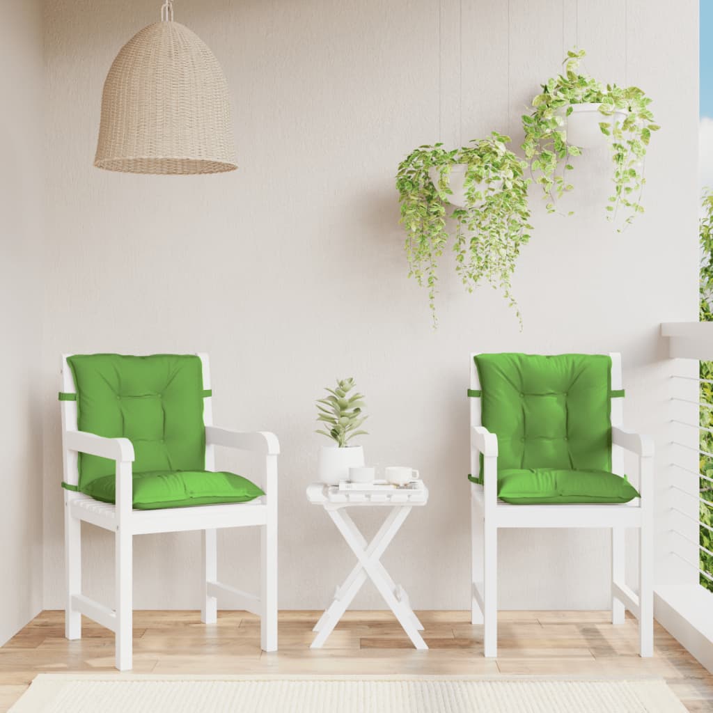 Cuscini Sedia Schiena Bassa 2 pz Verde MÃ©lange 100x50x7 Tessuto